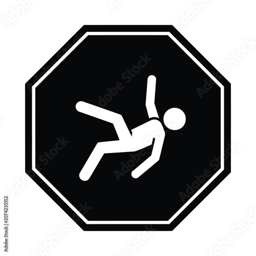 Caution Fall Risk Symbol Alert Business