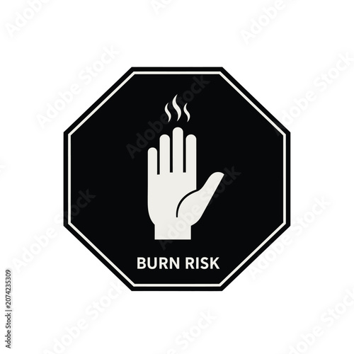 Burn Risk Warning Symbol Safety Information
