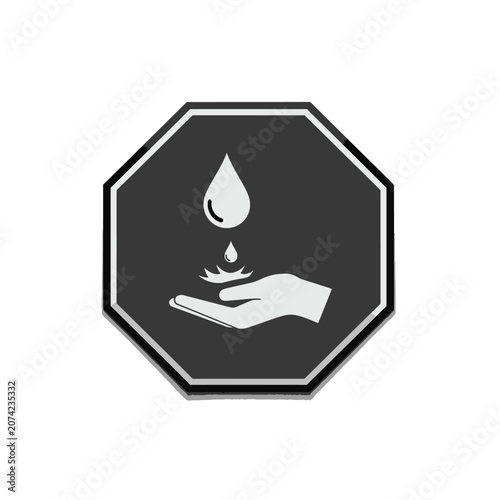 Water Drop Hand Icon Health Care Symbol