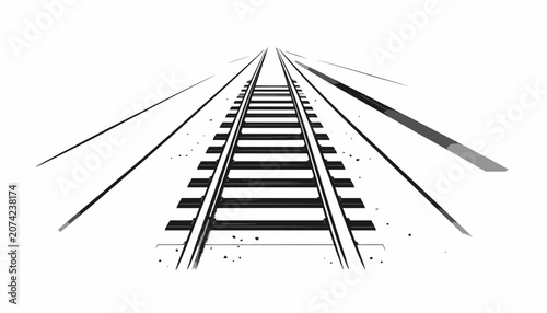 Railway tracks going into distance.