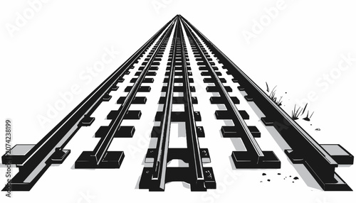 Railway tracks converging in distance.