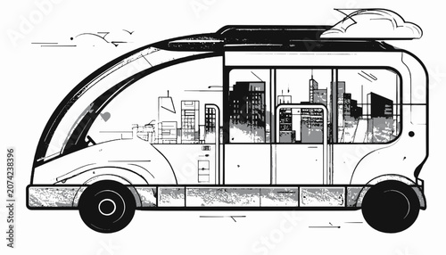 Autonomous Electric City Bus Vehicle.