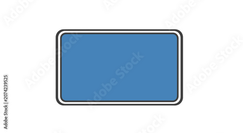Blue rectangular graphic design element with white and black border
