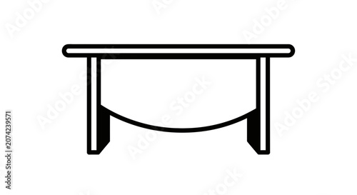 Simple Wooden Table Icon for Design and Furniture Concept