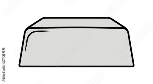 Butter block on a plate, isolated on white background