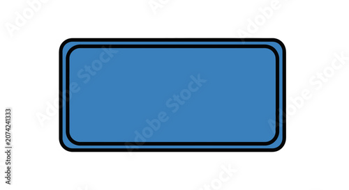 Rectangular Blue Label with Black Outline