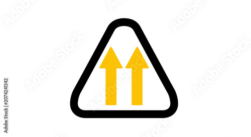 Double Lane Merge Ahead Road Sign