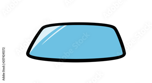 Car side window glass with black frame