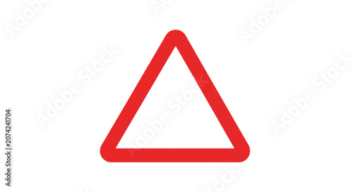 Red Warning Triangle Road Sign for Danger Ahead