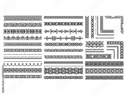 Fotografie A collection of black decorative borders and corner elements
