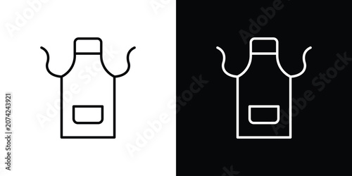 Obraz na płótnie Apron icon Line drawing illustrations in black and white