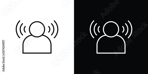 Brand awareness icon Line drawing illustrations in black and white