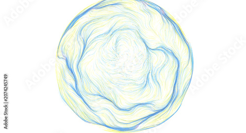 Obraz na plátně Abstract circular pattern of flowing lines and curves with a bright and airy feel