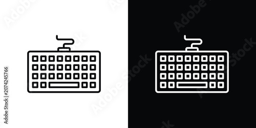 Foto Keyboard icon Line drawing illustrations in black and white