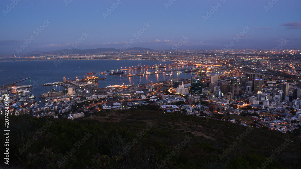 Obraz premium night Cape Town panorama