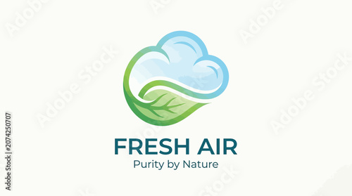Fresh air logo with leaf cloud.
