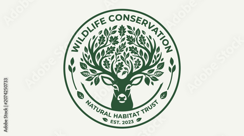 Wildlife Conservation Logo Design Emblem.
