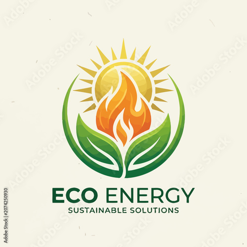 Eco energy sustainable solutions logo design.