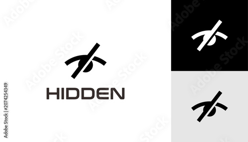 Billede på lærred Hidden Eye Logo Design Minimal Privacy Security Symbol