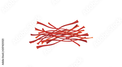 Aromatic Saffron Threads Illustration for Gourmet Cooking Spice and Natural Food Coloring Isolated on White Background