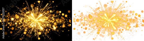 Golden Sparkles, Glitter Effects, Shining Particles, Light Explosions