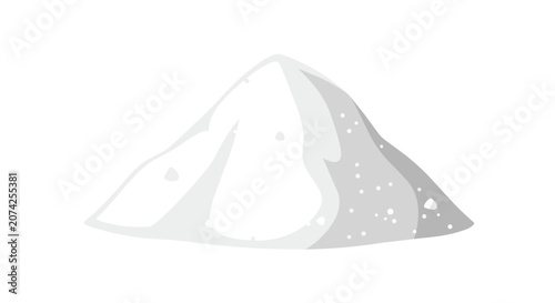 Heap of Pure White Powdered Sugar or Fine Salt Isolated on White Background for Bakery Cooking and Kitchen Ingredients