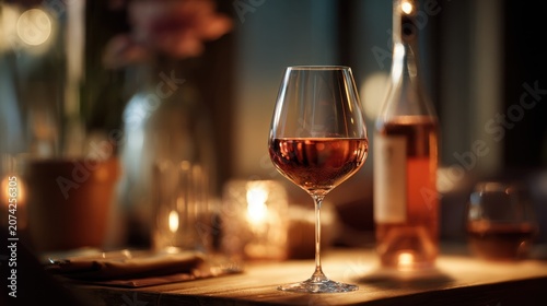 Evening with wine and soft lights