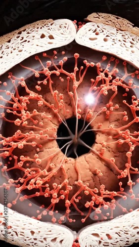  Macro close-up of a surreal human eye transforming into intricate biological neural networks