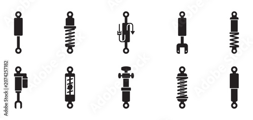 Cuadro en lienzo Car shock absorber and suspension parts icon set