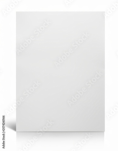 Blank white paper sheet mockup on isolated background
