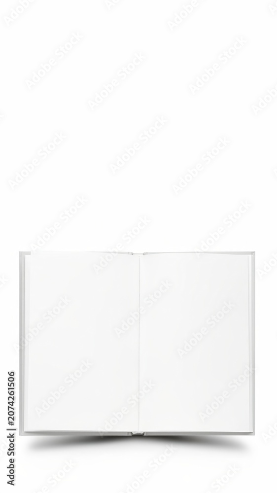 Fototapeta premium Open Blank Book Isolated on White Background