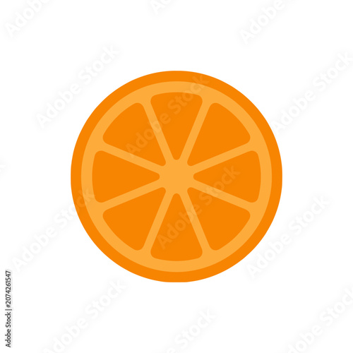 Schilderij op canvas A flat vector illustration of a sliced orange fruit