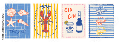 Set of vintage posters in the 
