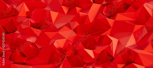 Close up of textured red geometric shapes, representing abstract design.