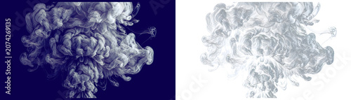 Smoke, fog, mist, and vapor textures, gray, white, and dark blue backgrounds, abstract elements