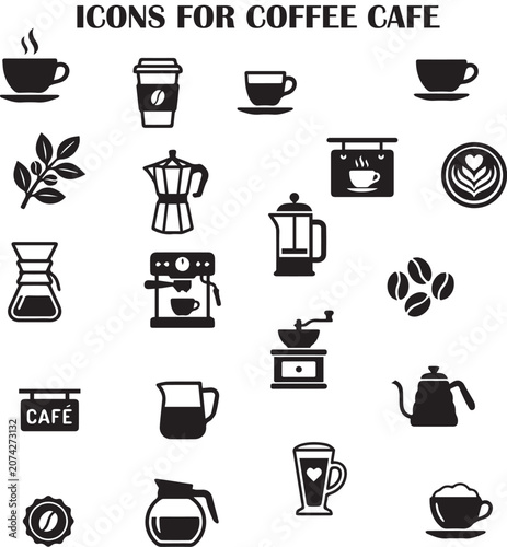 icons for coffee cafe