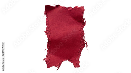 Canvas-taulu Torn piece of red paper isolated on transparent background for design
