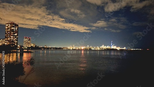 Canvas Print A beautiful night view of the Toronto city skyline