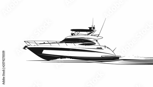 Tableau sur toile Luxury yacht boat on water.