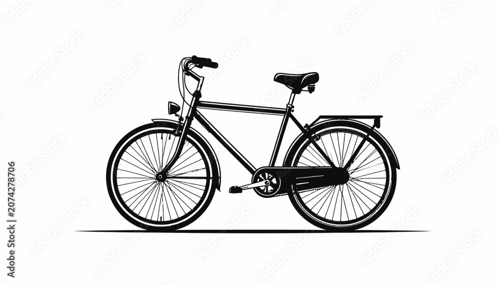 Fototapeta premium Bicycle with black seat and handlebars.