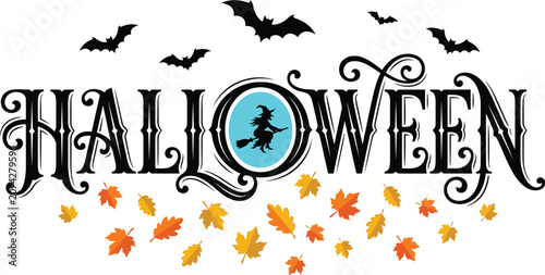 Happy halloween wishes with spooky bats greeting card design