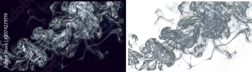 Black and white illustrations, abstract shapes, decorative elements, design patterns
