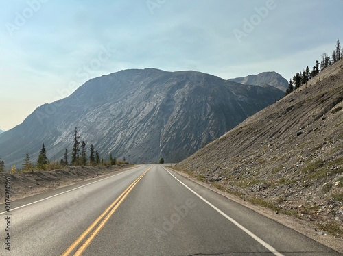 Scenic Mountain Road In The Canadian Rockies