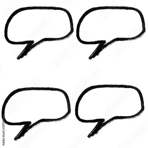  Doodle Comic Speech Bubbles Set Vector Illustration