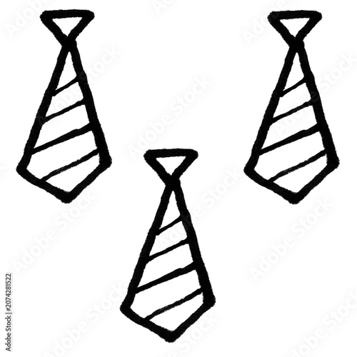 Hand Drawn Neckties Set Vector Illustration, Doodle Formal Wear Fashion Elements