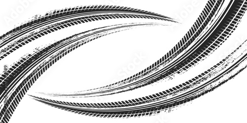 Schilderij op canvas Tire track