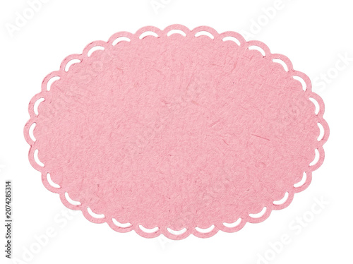 Textured pink oval deco paper element design