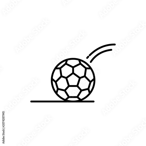 Photography Outline icon of a soccer ball moving fast from a penalty kick.