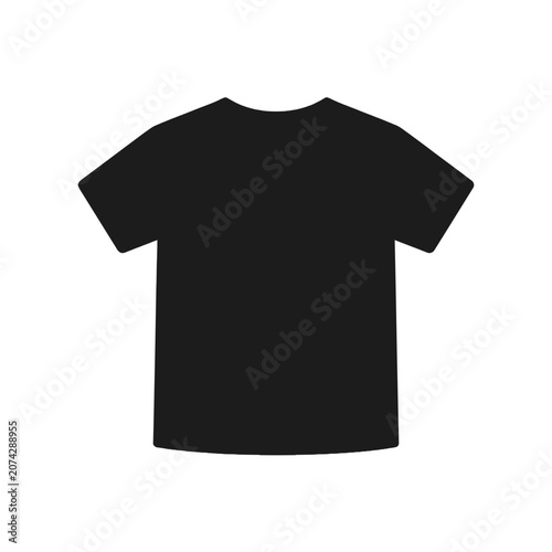 A simple black t-shirt silhouette isolated on white