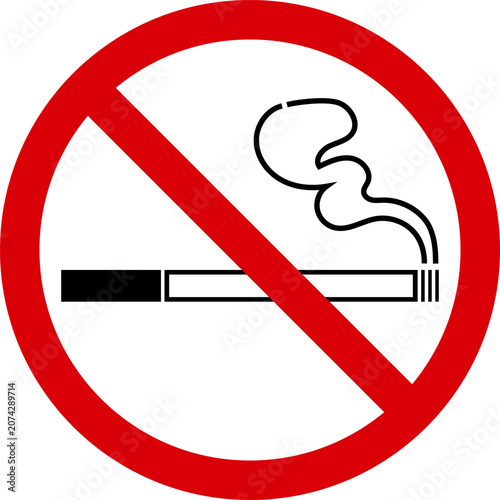 Obraz na płótnie No smoking and vaping sign. Vector prohibited sign no smoking.